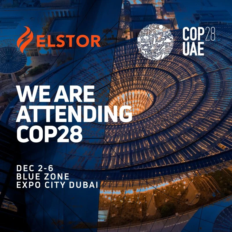 Advert for Elstor participating in COP 28 UN climate conference